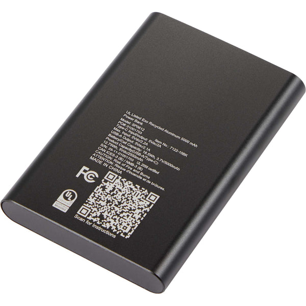 Batterie externe 5000 mAh en aluminium recyclé certifiée UL Exo