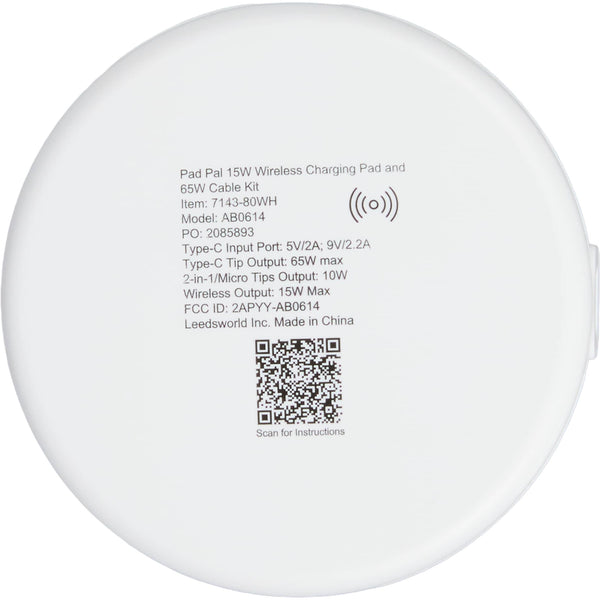 Pad Pal 15W Wireless Charging Pad and 65W Cable Ki