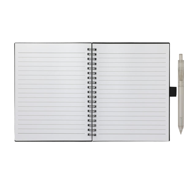 Cahier à spirale 5,5 po x 7 po en papier recyclé FSC® avec couverture en RPET