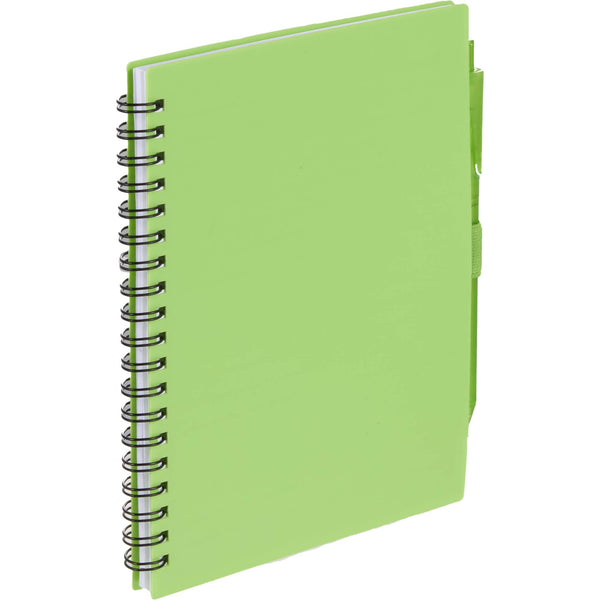 FSC® Recycled 5.5” x 7” Spiral Notebook w/ RPET Pe