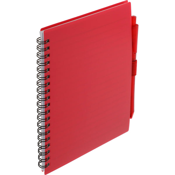FSC® Recycled 5.5” x 7” Spiral Notebook w/ RPET Pe