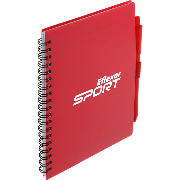 FSC® Recycled 5.5” x 7” Spiral Notebook w/ RPET Pe