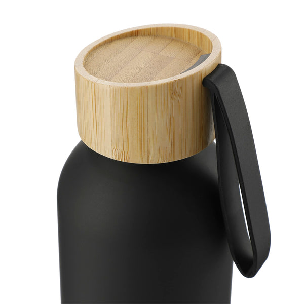 Bouteille en aluminium Ryze de 650 ml avec couvercle 100 % bambou certifié FSC®