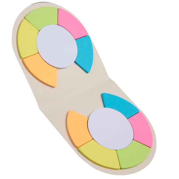 Bloc de notes adhésives rondes en brique de lait recyclée